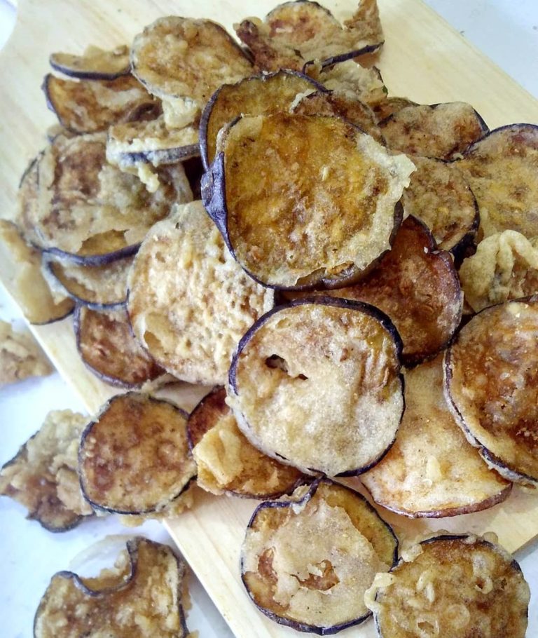 cara membuat keripik terong ungu