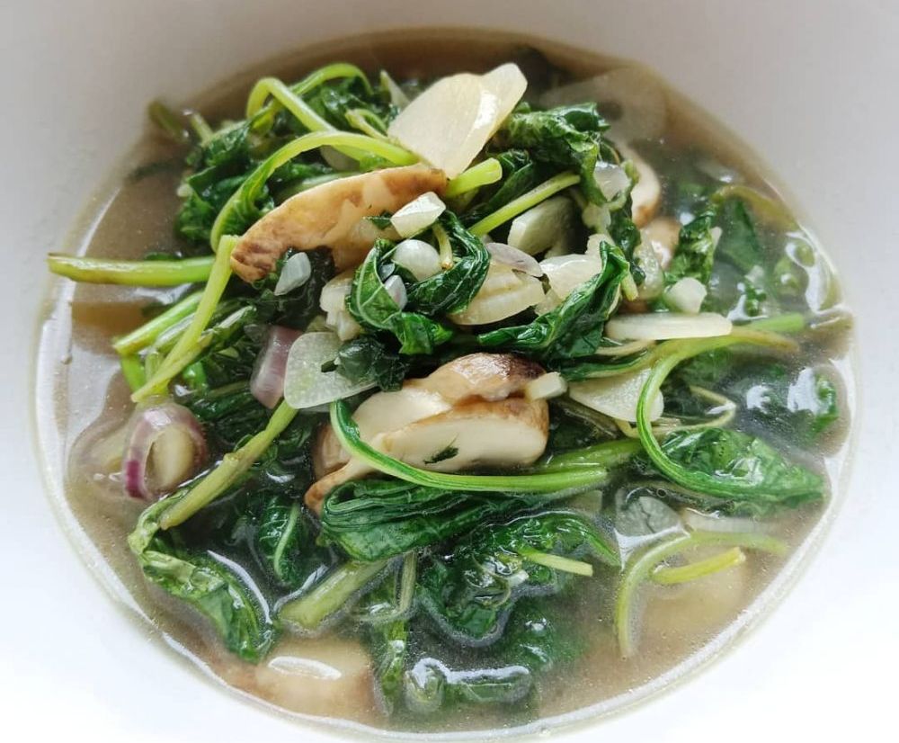 Tumis Bayam Jamur Tumis Bayam Jamur